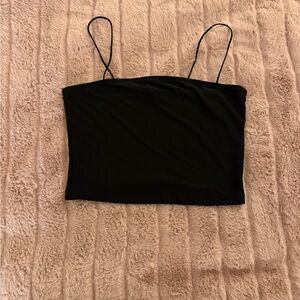 Black Spaghetti Strap Crop Top